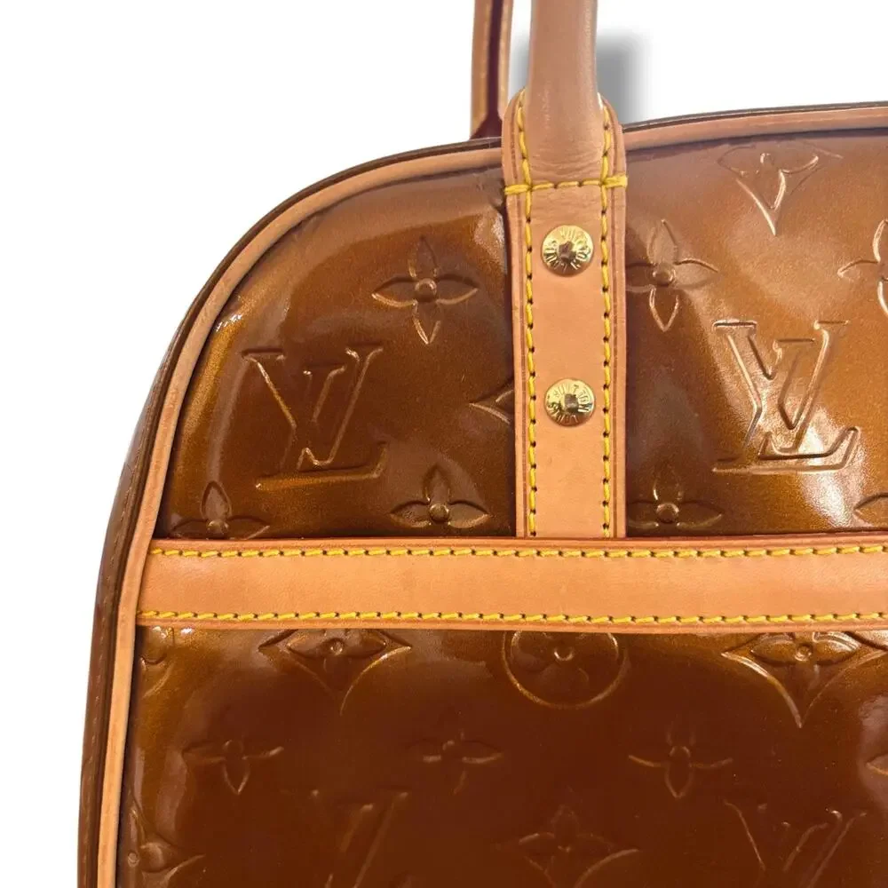 Authentic Louis Vuitton Handbag Tompkins Square Bronze Monogram Vernis Vintage
